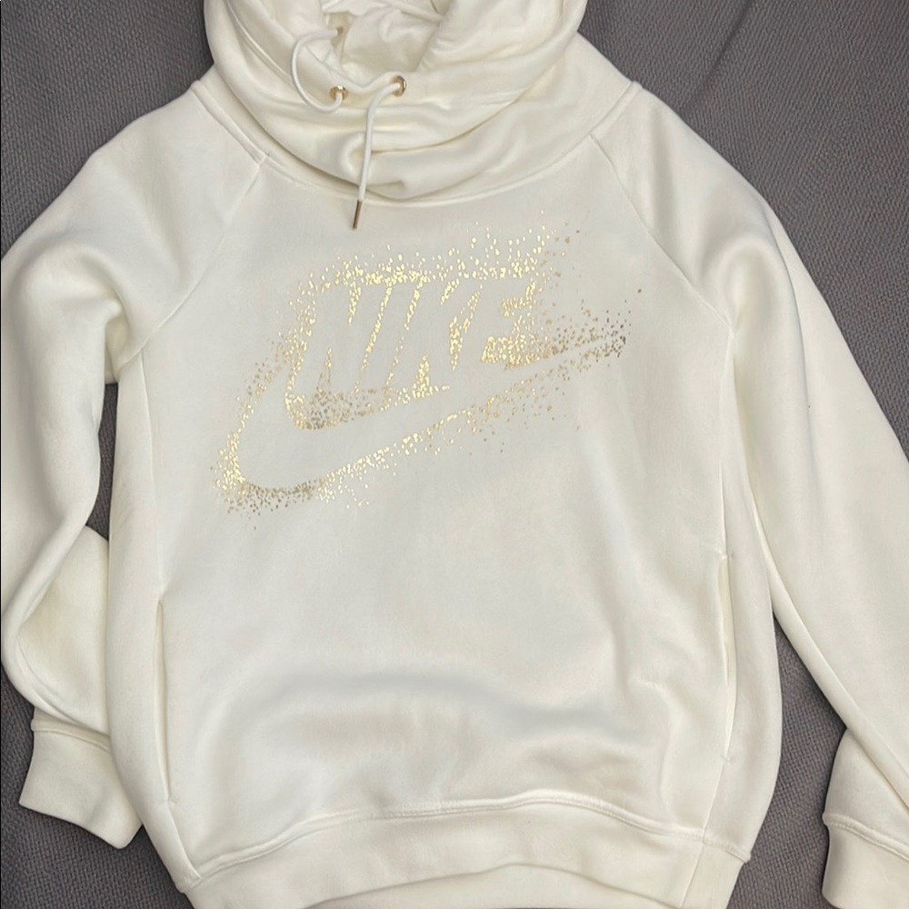 Nike Off-White Hoodie with Metallic Logo